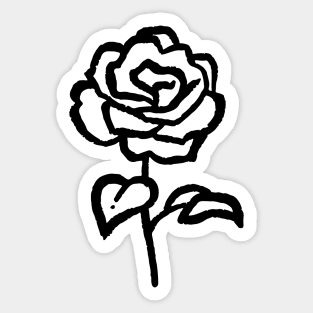 Rose Line Art Sticker
